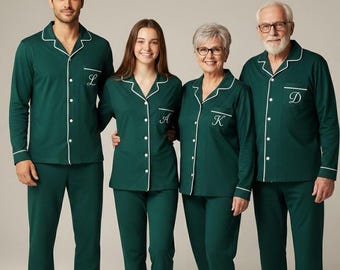 Custom Cotton-Blend Christmas Pajamas: Matching Xmas PJs