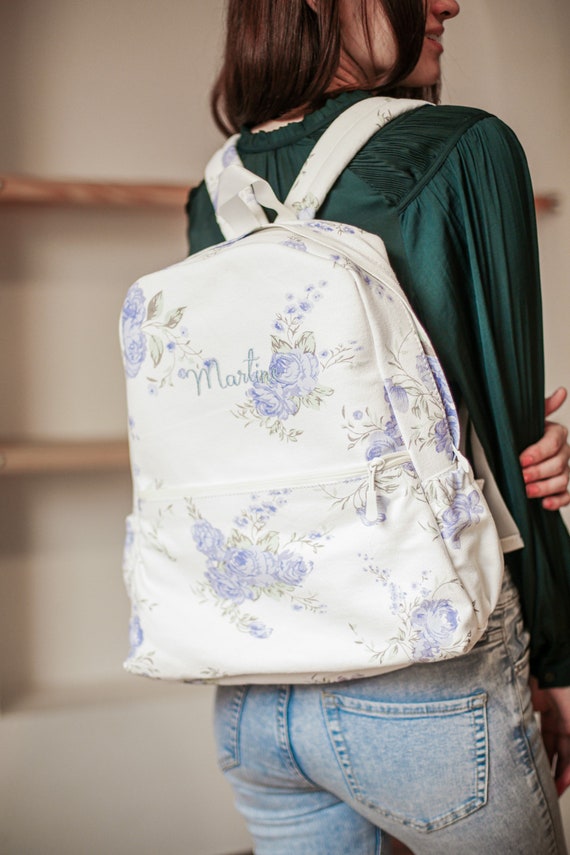 Personalized Kids Backpack Monogrammed Backpack | Floral Diaper Bag | Personalized Gifts for Kids | Girls School Bag | Girls Book Bag