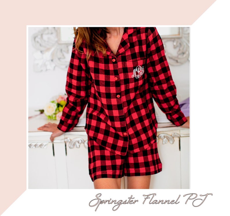 Bridesmaid Pajamas Flannel Matching Pajamas Bridesmaid Gift Bridal Party Gifts Plaid Pajamas Christmas Bridesmaid Bridesmaid Flannels image 4