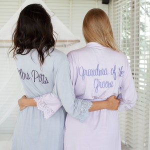 Bridal Shower Gift Getting Ready Robe Gift for Bride Lace Bridal Robe Bride Robe Personalized Bride Robe Mrs Robe Mrs Gifts image 4