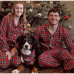 Christmas Pajamas Matching | Flannel Christmas Pajamas | Christmas Gifts for Girlfriend | Men's Pajamas | Bridesmaid Flannel PJs