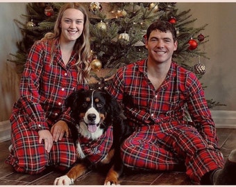 Christmas Pajamas Matching | Flannel Christmas Pajamas | Christmas Gifts for Girlfriend | Men's Pajamas | Bridesmaid Flannel PJs