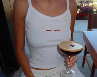 Mrs. Pajama Set, Mrs Tank & Joggers, Bridal Pjs, Bride Pajamas, Mrs. Set, Bridal Shower Outfit, Engagement Gift for Her, Embroidered