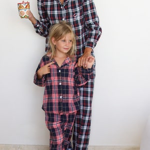 Bridesmaid Pajamas Flannel Matching Pajamas Bridesmaid Gift Bridal Party Gifts Plaid Pajamas Christmas Bridesmaid Bridesmaid Flannels image 2