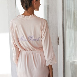 Bridal Shower Gift Getting Ready Robe Gift for Bride Lace Bridal Robe Bride Robe Personalized Bride Robe Mrs Robe Mrs Gifts image 6