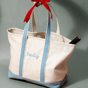 Custom Boat Tote Bag - Canvas Tote Bag - Custom Text Tote - Gift for Her - Bachelorette Gift - School Bag - Embroidery -Personalized Gift image 8