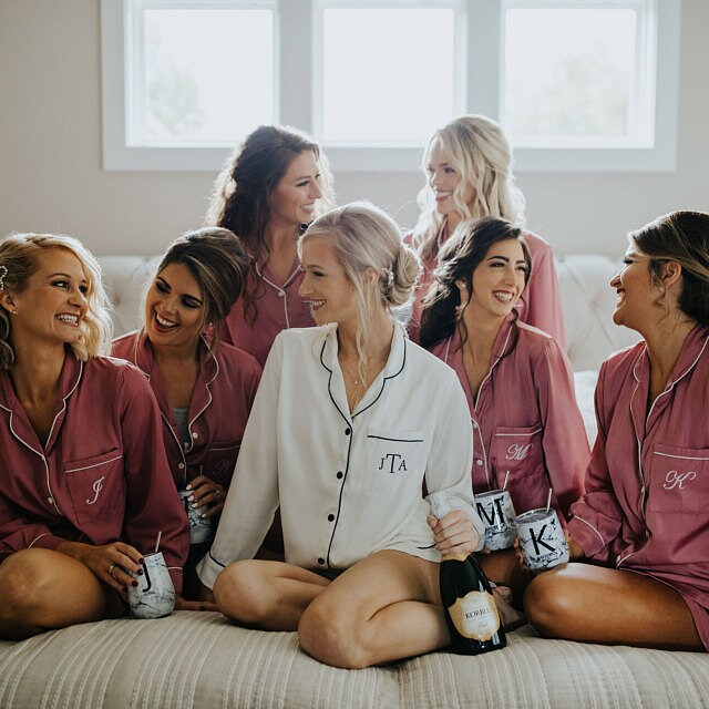 Bridal Pajamas Personalized Bridal PJs Bridal Pajama Set Bridal Shirt Bridal Shower Gift Bridal Gift Personalized Bridal Gift