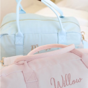 Personalised Bag Duffle Bag / Baby Bag / Monogrammed Weekender Bags / Hospital Bag Baby Pink