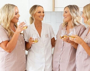Bridesmaid Pajama Set | Satin Shorts PJs, Wedding Gift