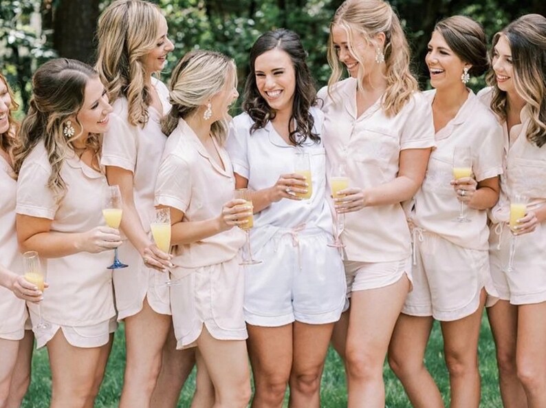 Bridesmaid Pjs Bridesmaid Pajama Set Pajama Shorts Etsy