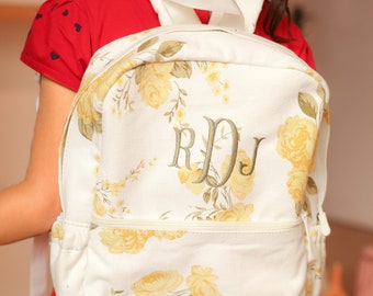Personalized Baby Backpacks | Monogrammed Toddler Backpack Floral Preschool Book Bag | Personalized Baby Gifts