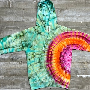 Unisex Light Weight Sweatshirt - Adult Custom Hoodie - Ice Dyed