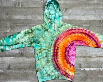 Unisex Light Weight Sweatshirt - Adult Custom Hoodie - Ice Dyed