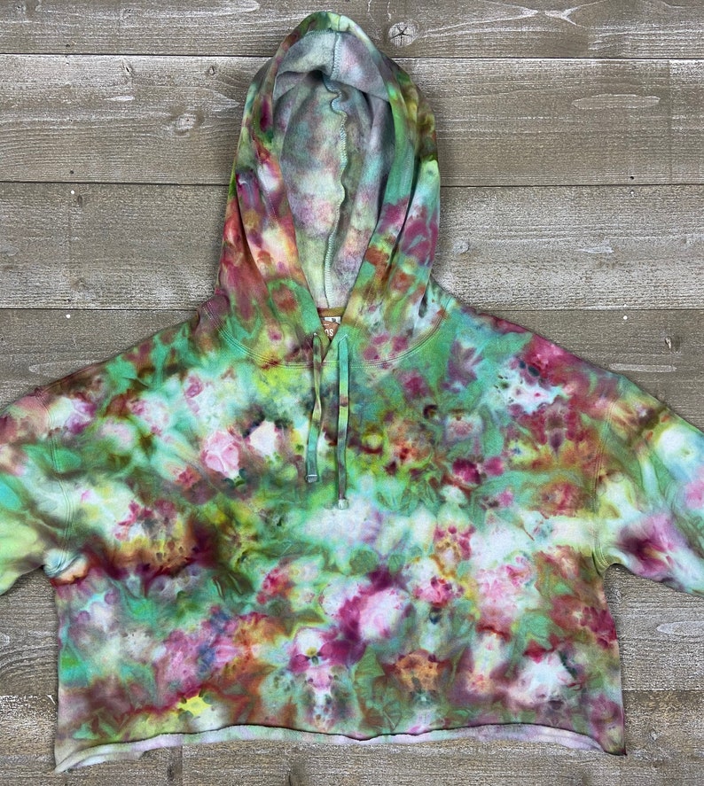 Tie Dye Pullover Women/'s Large Hoodie -Cropped Tie Dye Sweatshirt Tie Dye Lightweight Cropped Hooded Sweatshirt