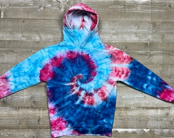 Op maat gemaakte handgeverfde hoodie voor jongeren // Tie-dye hoodie