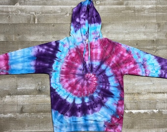 Ice-dyed sweater met capuchon - middelzwaar - volwassenen, uniseks maten