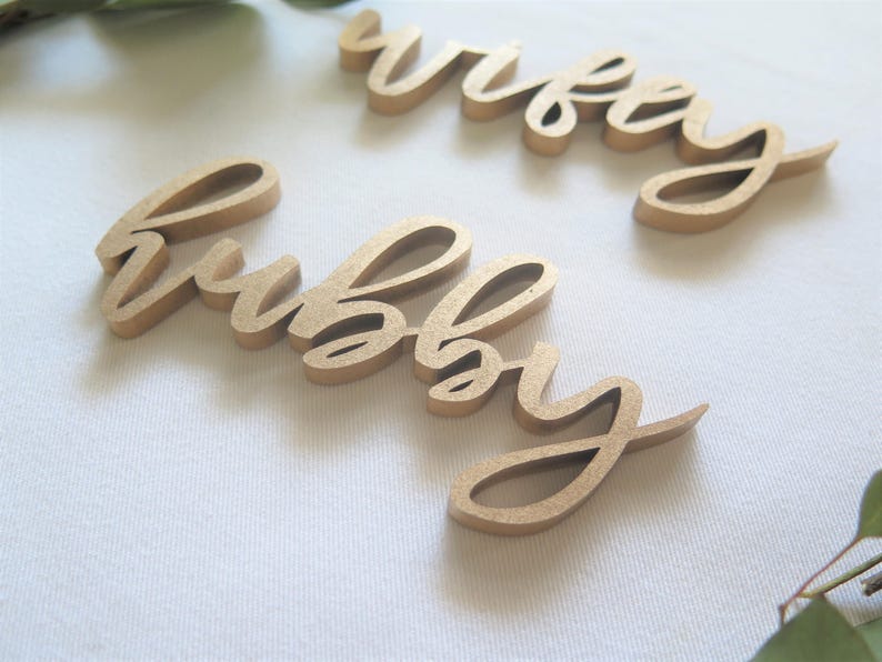 Download Laser Cut Place Setting Name//wifey and hubby/Gold ...