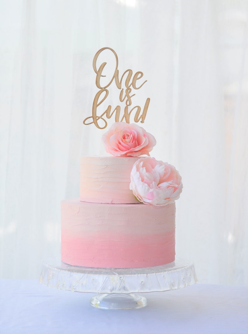 One is FunLaser Cut Cake ToppersBirthdayMilestoneBabyFirst BirthdayBoyGirl