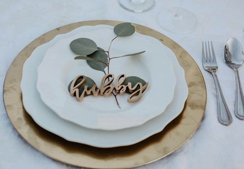 Download Laser Cut Place Setting Name//wifey and hubby/Gold ...