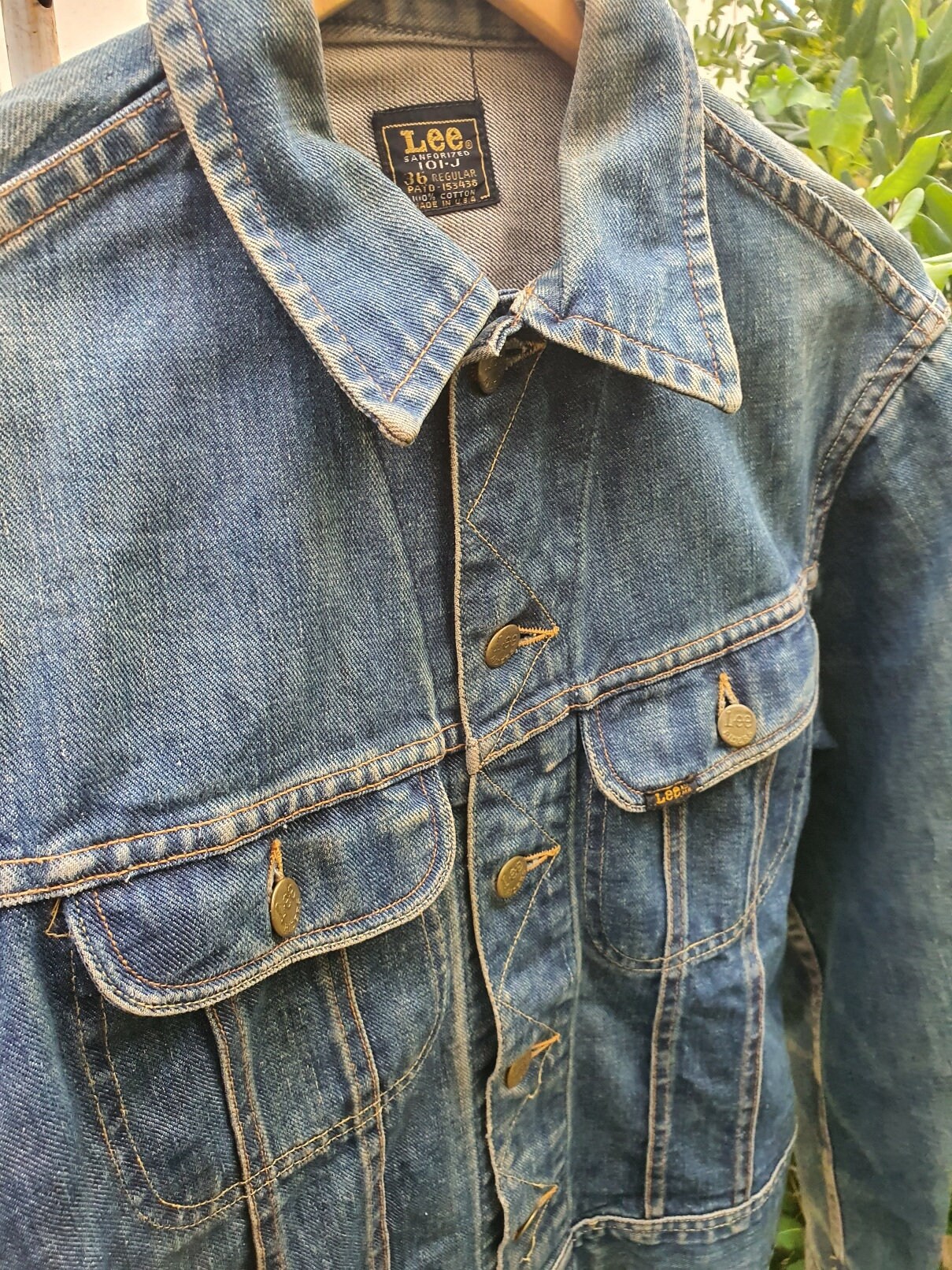 Vintage 60s LEE RIDERS 101J Denim Jacket Sanforized Made in USA