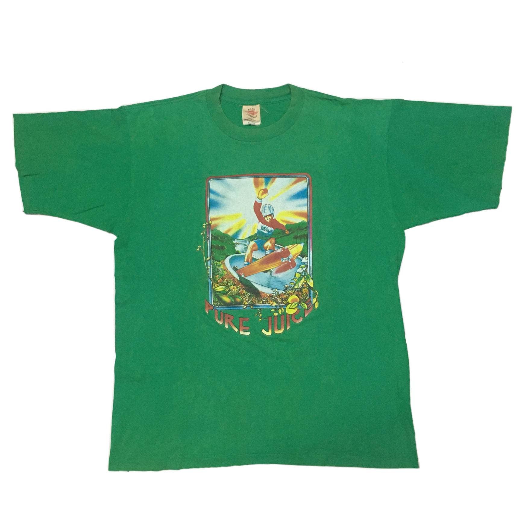 Rare! Vintage 80s SIMS Skateboards Pure Juice T Shirt Size XL Made