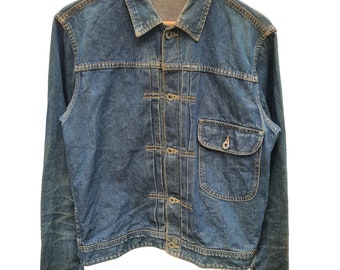 Vintage 40er Jahre WW2 LEE COWBOY Type 1 Selvedge Jeans Jacke Reproduktion Größe 38