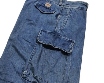 Vintage 90s RRL Ralph Lauren Indigo Denim Cargo Pants Double Vintage 90s RRL Ralph Lauren Indigo Denim Cargo Pants Double