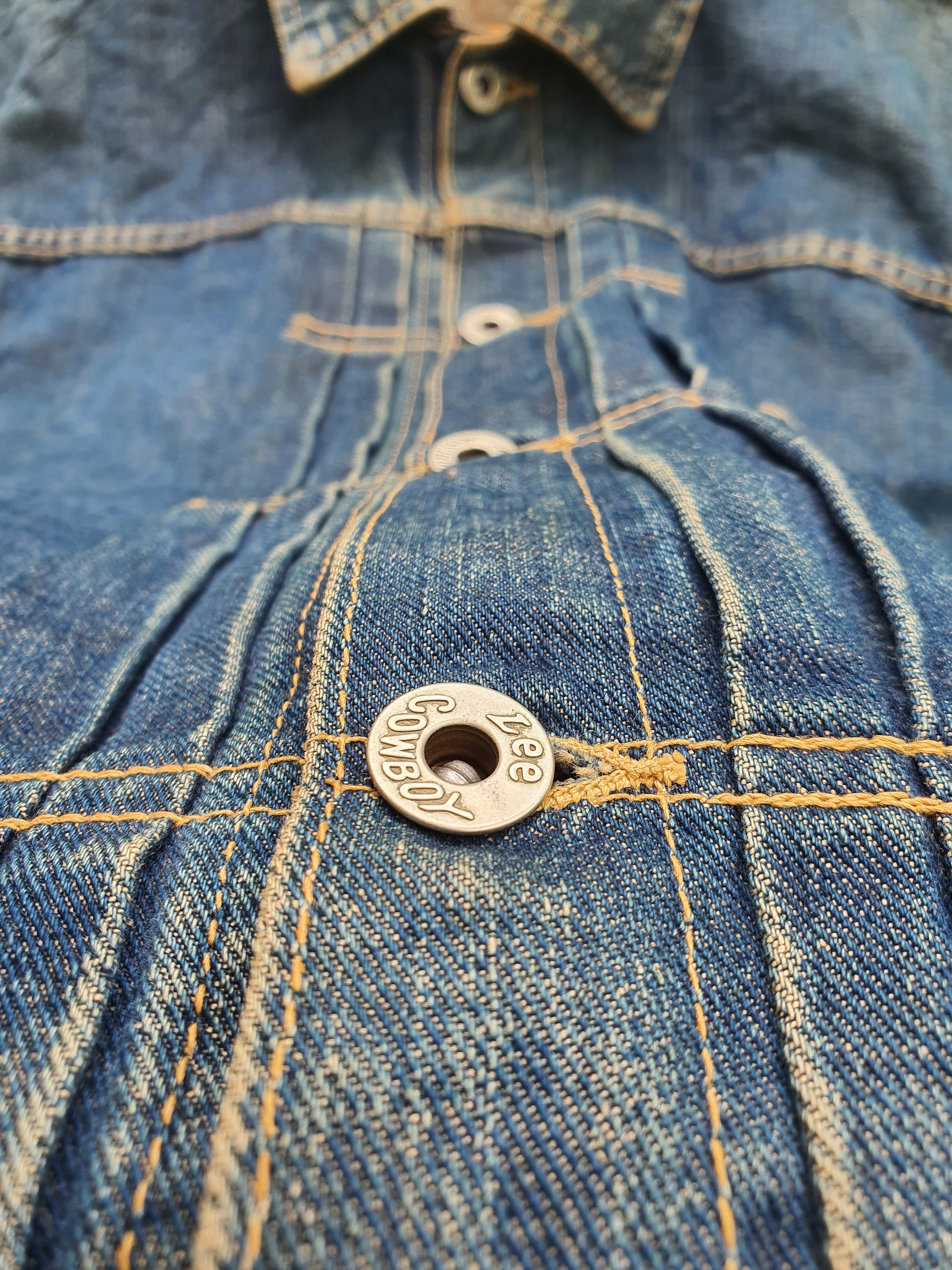 Vintage 40s WW2 LEE COWBOY Type 1 Selvedge Denim Jacket