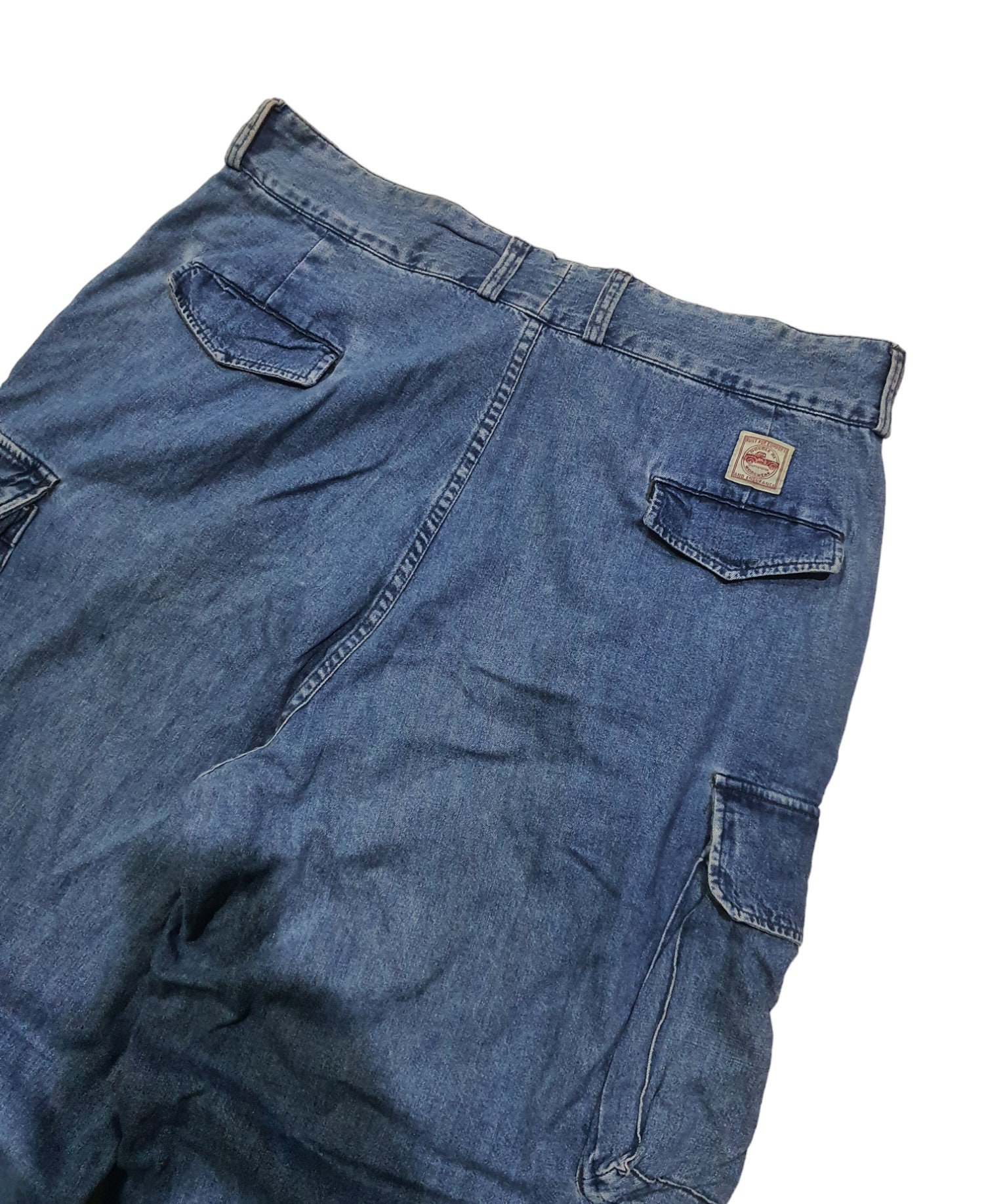 Vintage 90s RRL Ralph Lauren Indigo Denim Cargo Pants Double Vintage 90s RRL Ralph Lauren Indigo Denim Cargo Pants Double