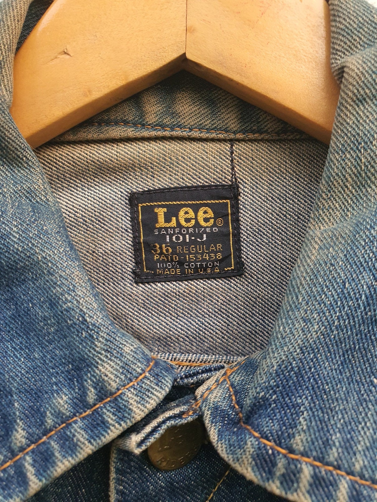 Vintage 60s LEE RIDERS 101J Denim Jacket Sanforized Made in USA