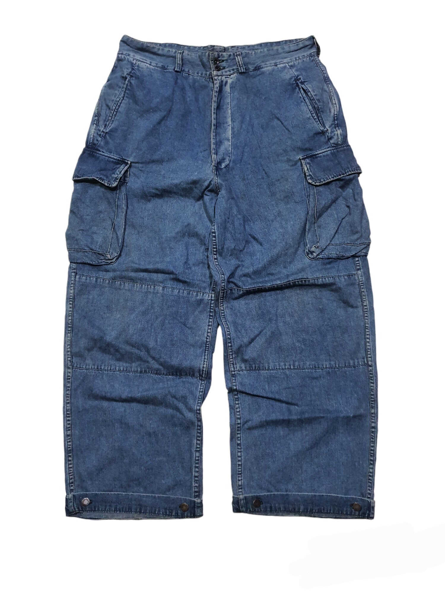 Vintage 90s RRL Ralph Lauren Indigo Denim Cargo Pants Double Vintage 90s RRL Ralph Lauren Indigo Denim Cargo Pants Double