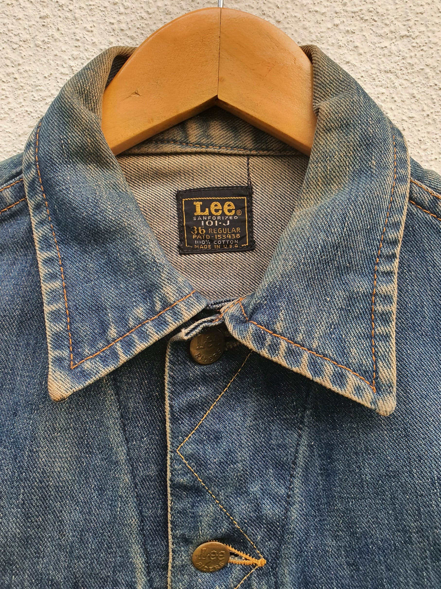 Vintage 60s LEE RIDERS 101J Denim Jacket Sanforized Made in USA