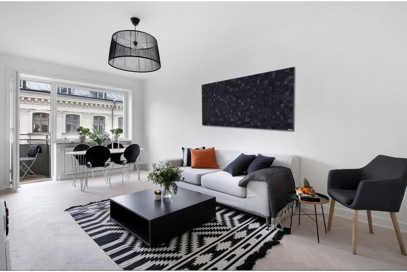 Wood wall art Dark night Black Abstract Wall Etsy