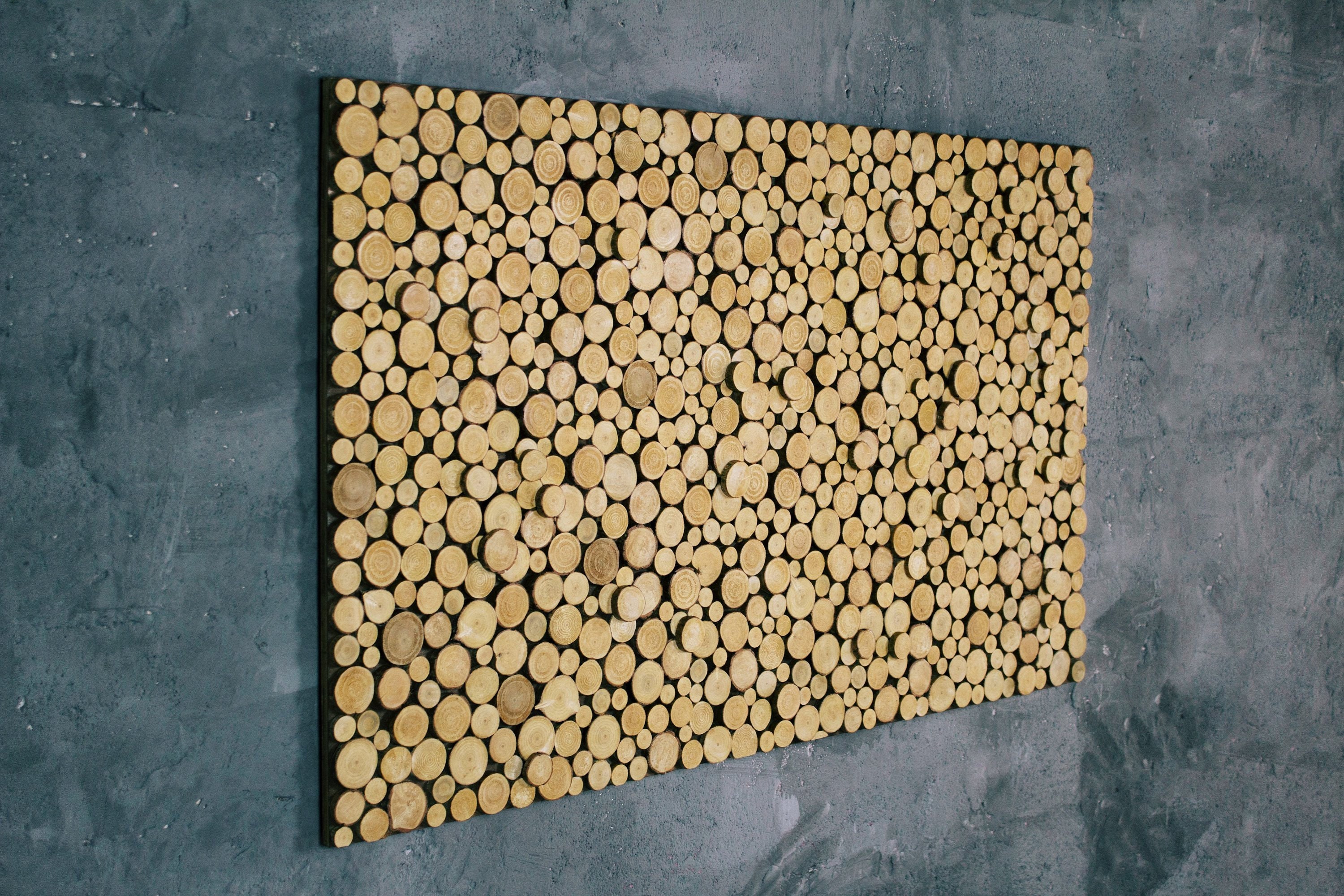 Wood art Village Large wall art rustic decor Etsy