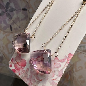 Bicolor ametrine gold-filled dangle earrings