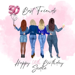 50th birthday card | Custom | Friends | Best Friends fiftieth birthday | 1973