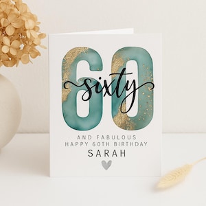 60th Birthday Card For Her, Mum 60th Birthday Card, 60 and Fabulous Gift For Friend, Grandma 60th Milestone, Birthday Gift Birthday Wishes