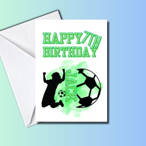 Soccer Kids Personalised Birthday Greeting Card | Kids Birthday | Child birthday