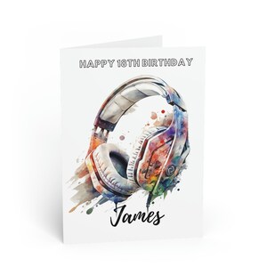 Personalised 18th Birthday Card | Born in 2005 | Greetings Card | 18 Year Old Card For Daughter,  Son, Grandson, Brother, Music