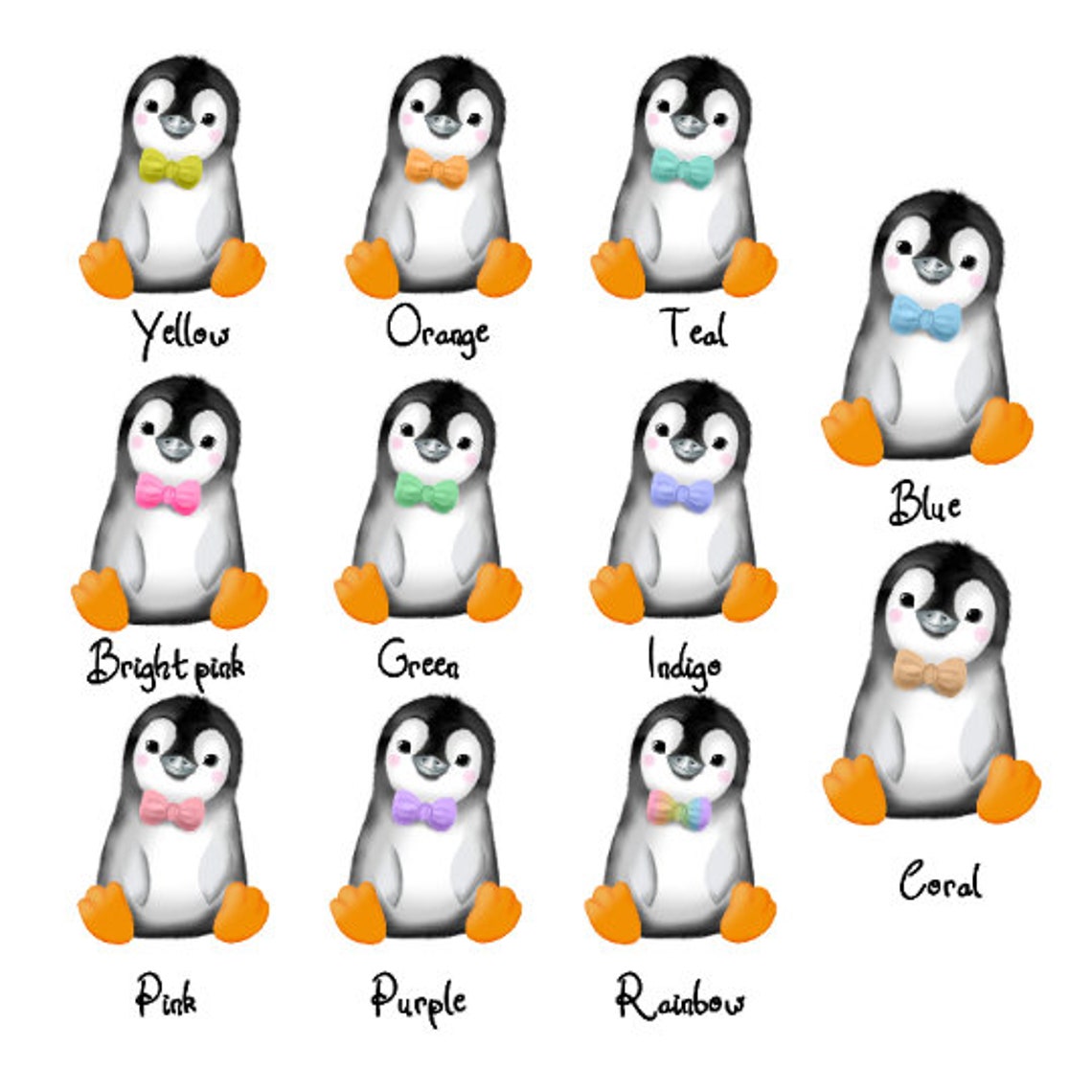 Penguin Family Name Print Personalized Wall Art Custom - Etsy Denmark