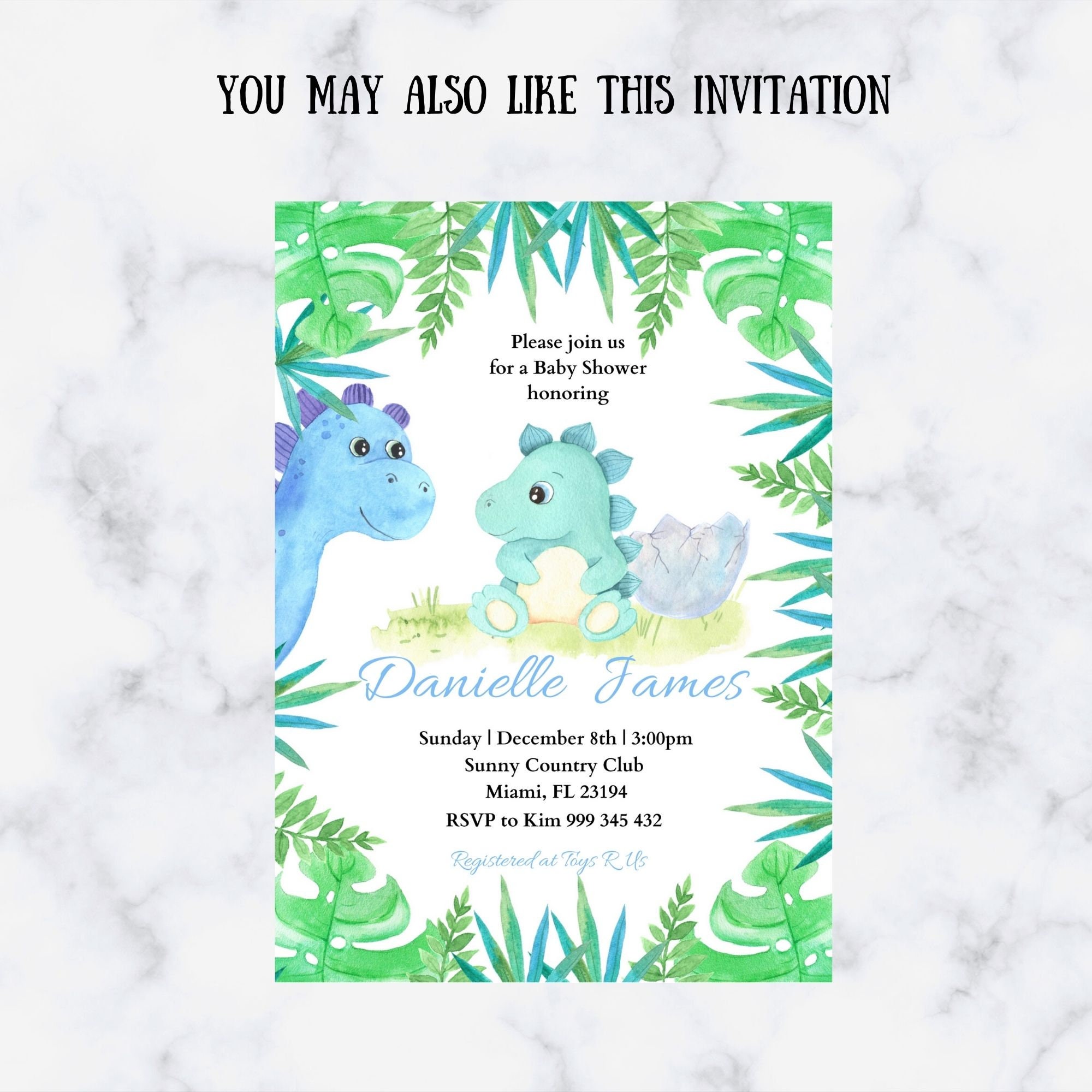 Dinosaur Baby Shower Evite Editable Baby Dinosaur Template Etsy