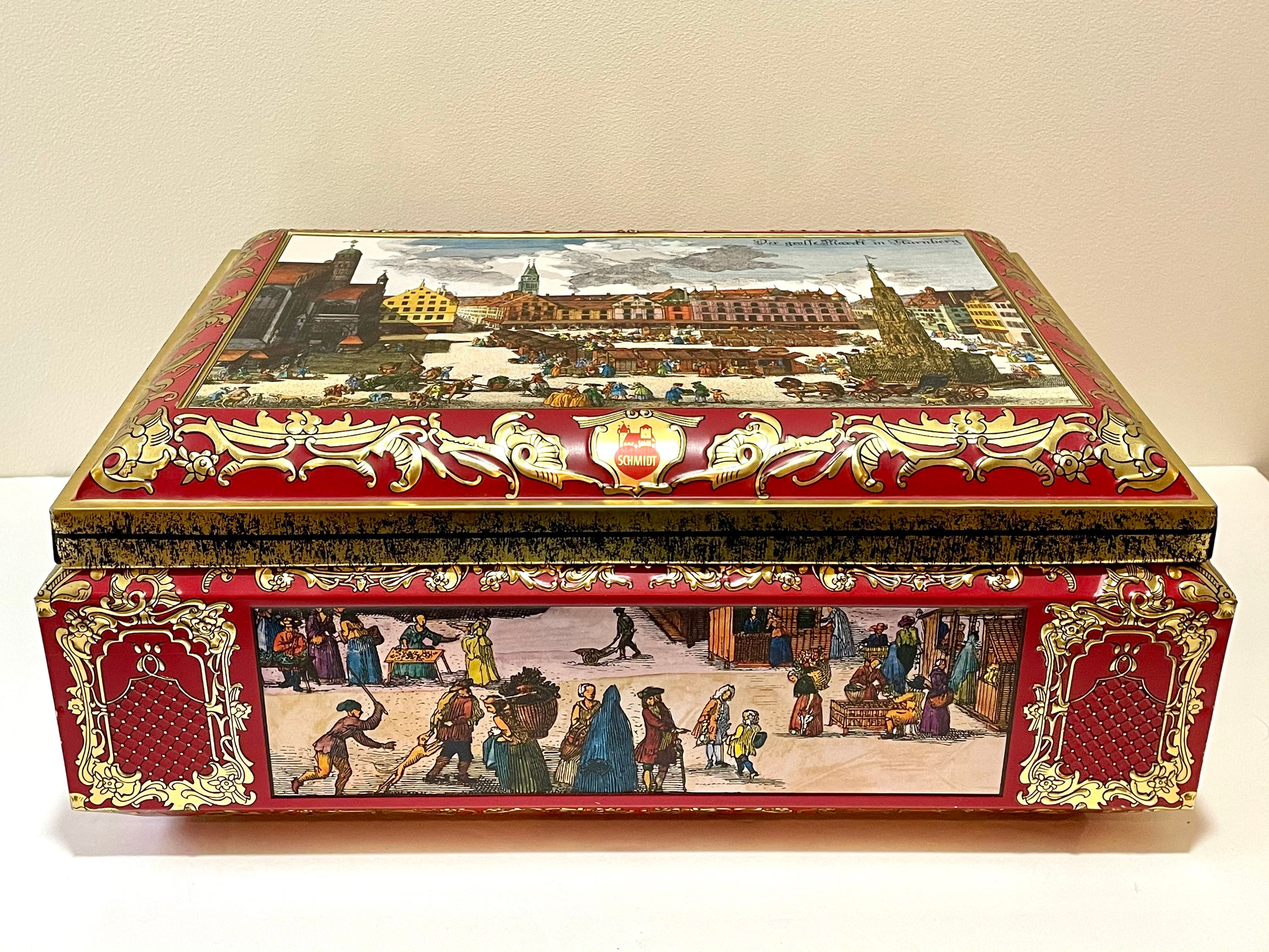 Vintage 1984 Otto E. Schmidt Large Metal Cookie Tin Nuremberg Etsy