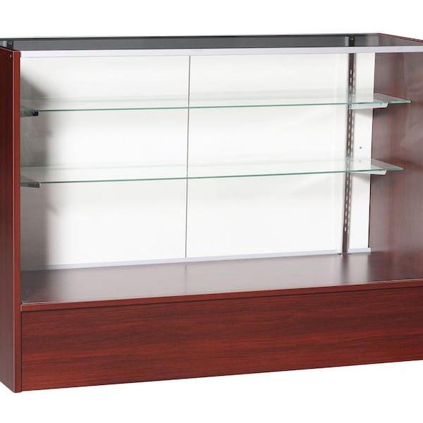 Wood Full Vision Display 48 Inch Showcase with Adjustable Glass Shelving/FS4