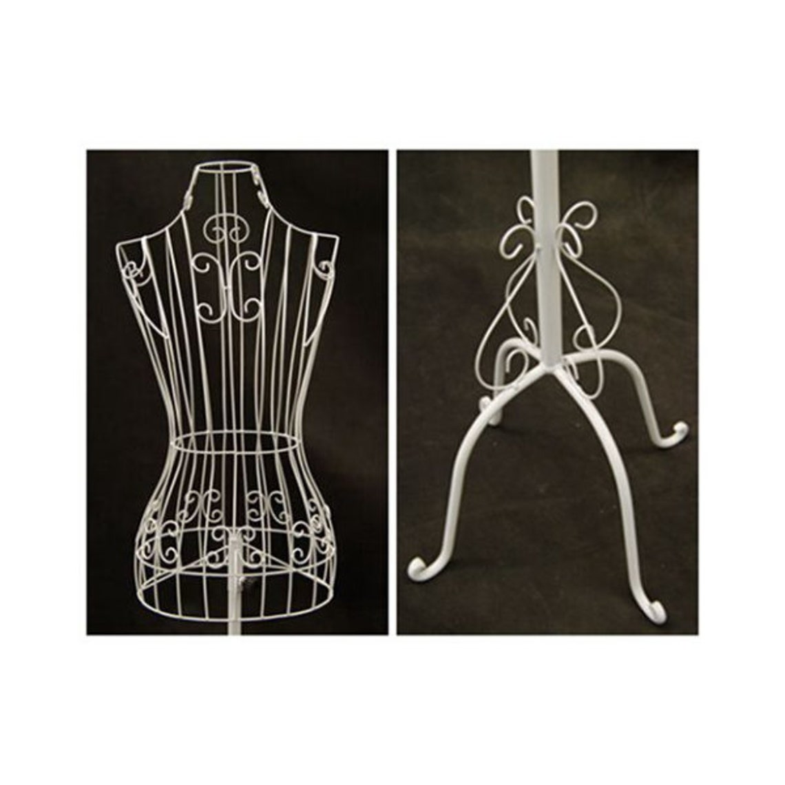 Female Adult Metal Wire White Dress Form With Vintage Etsy