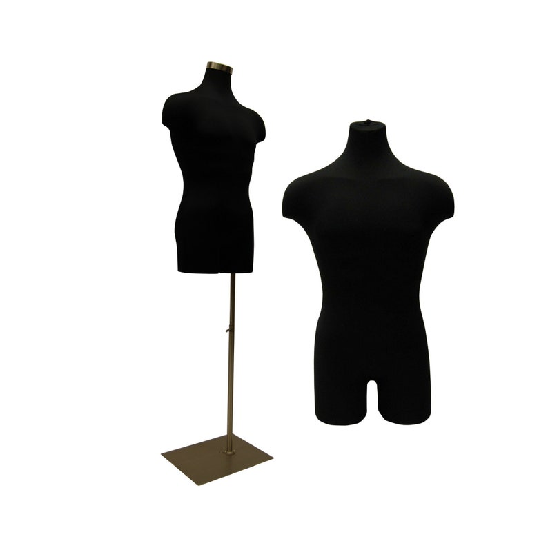 Adult Men's Pinnable Black Mannequin Dress Form Torso with | Etsy