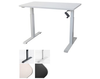 Manual Hand Cranking Sit Stand Adjustable Height Ergonomic Computer Desk #ASD-MAN+TOP