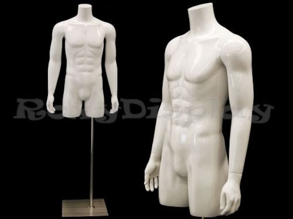 Male Headless Torso Mannequin with Removable Arms