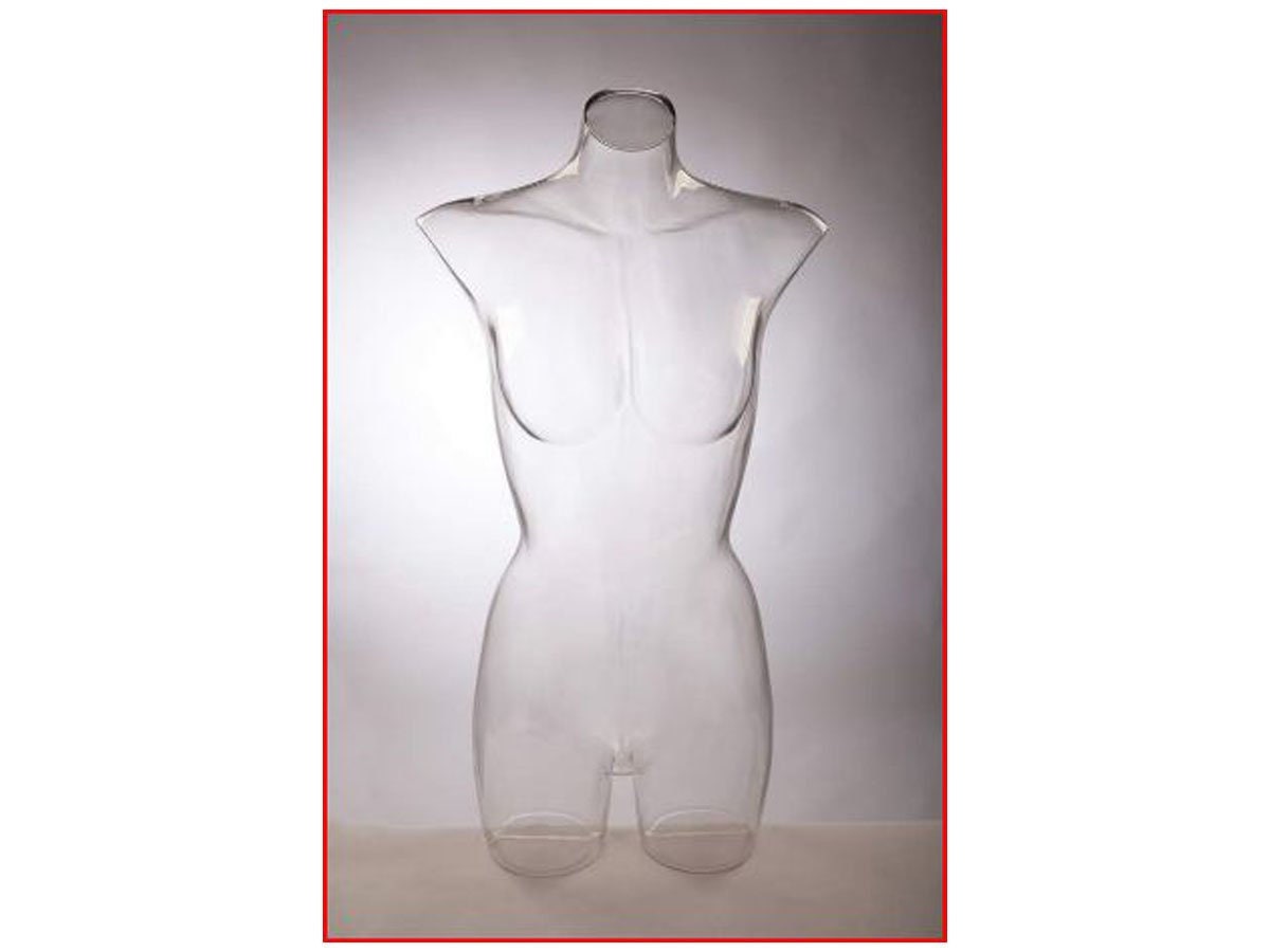 Clear Female Mannequin Torso w/ Flange