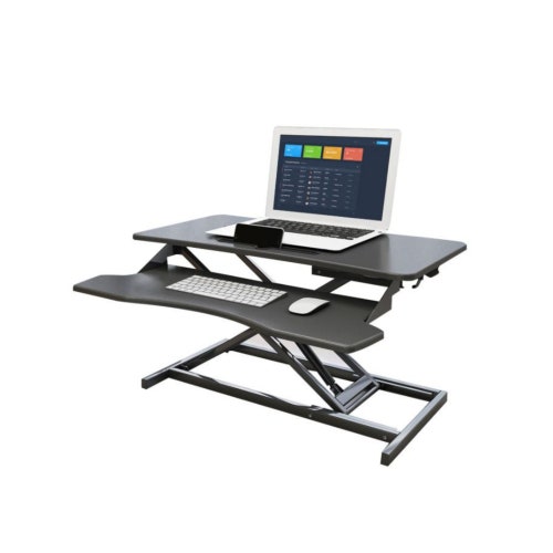 Adjustable Height Sit Stand Black Desk Converter Ergonomic Etsy