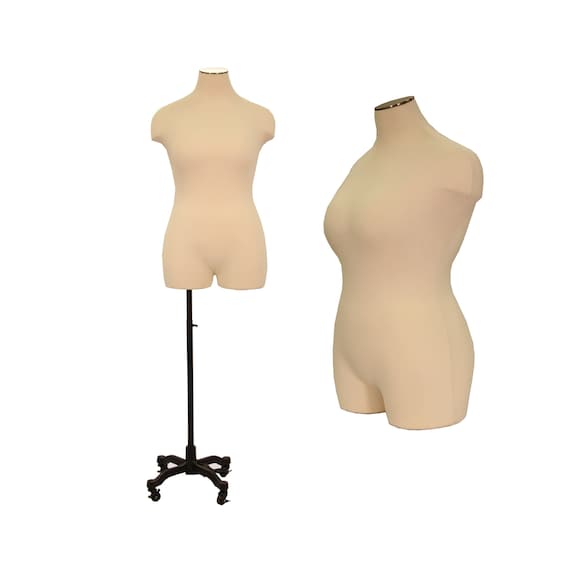 Adult Female Plus Size Half Body Mannequin 3/4 Dress Form Pinnable